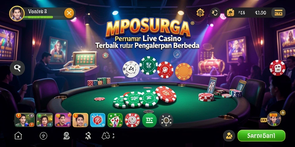 Screenshot MPOSURGA menampilkan permainan Live Casino yang nyata dan interaktif.
