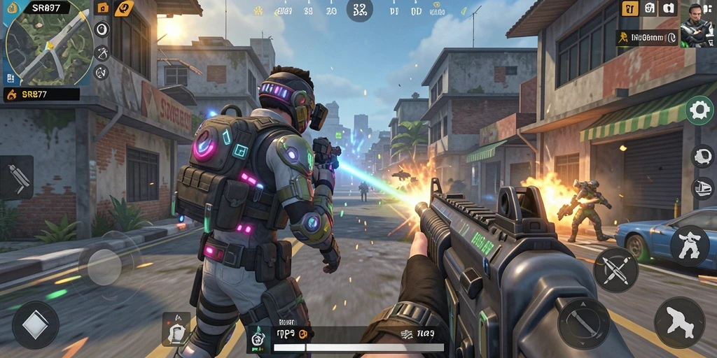 Tangkapan layar yang menunjukkan aksi seru dalam gameplay TPS.